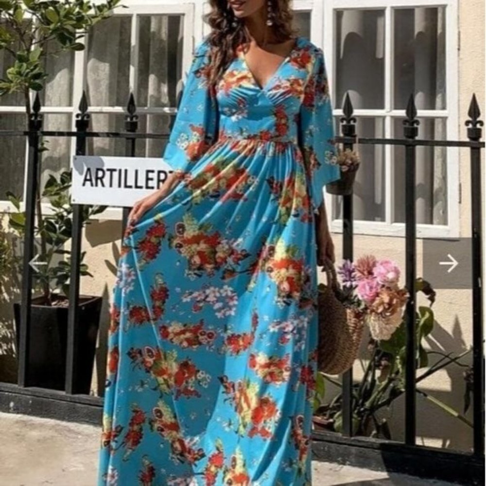 FLORAL PRINT SPECIAL OCCASIONS MAXI DRESS